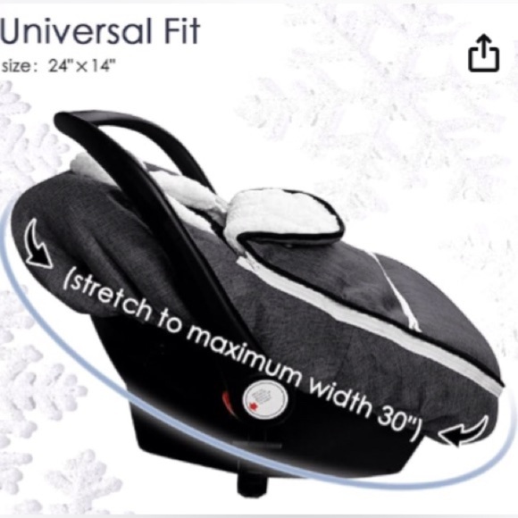 Caruili Stroller Cover in Cozy White Fleece & Waterproof Black Fabric - Picture 9 of 9